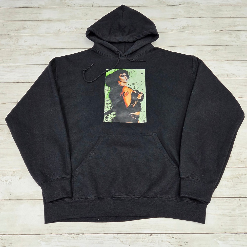 Gildan Rocky Horror Picture Show Hoodie Dr Frank-N-Furter Mens M Black Graphic